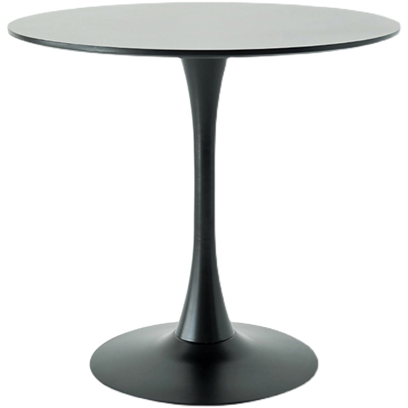 阳台小圆形休闲黑色烤漆咖啡桌奶茶洽谈桌郁金香IN接待桌子