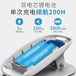 充电台灯学生护眼灯超长续航宿舍灯学习夹式充电床头灯