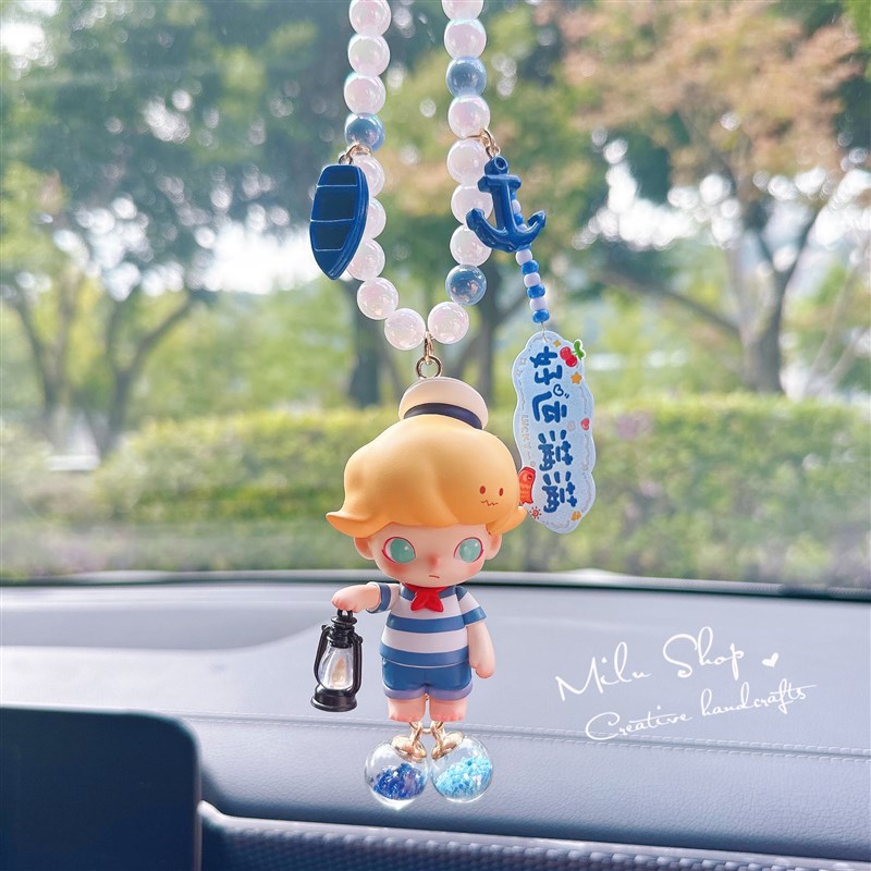 泡泡玛特DIMOO今晚不准睡汽车挂饰车载后视镜挂件送女友闺蜜生日