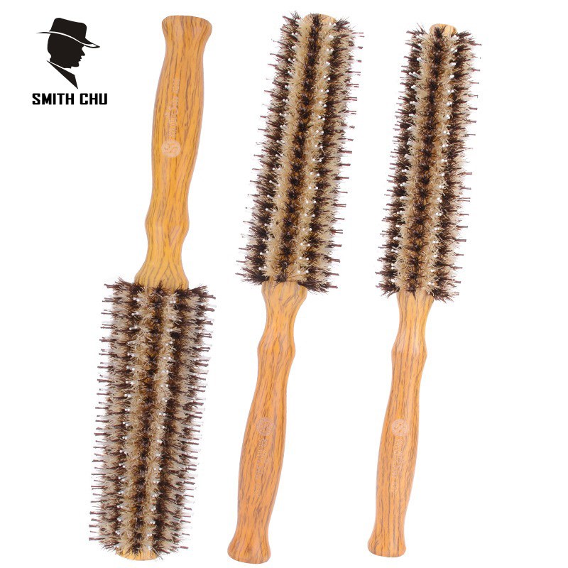 直发内扣圆筒卷梳吹头发造型木梳发廊男女卷发梳子猪鬃毛滚梳