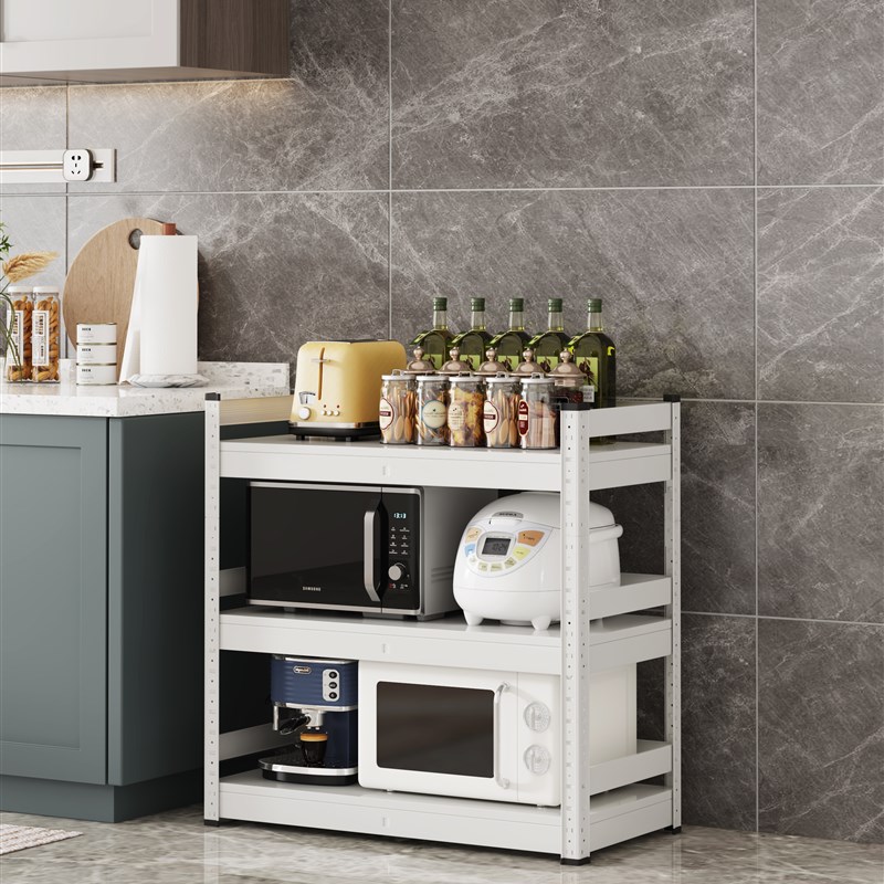 厨房置物架落地式多层收纳层架阳台厨房微波炉杂物架子客厅置物架