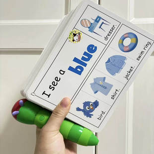点读版英语高频词翻翻卡100张幼儿启蒙认知语言早教闪卡毛毛虫