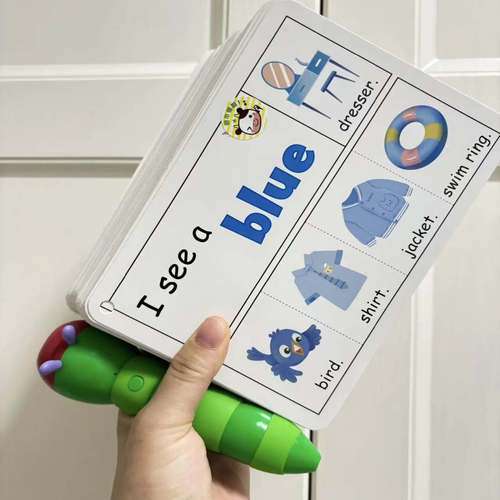 点读版英语高频词翻翻卡100张幼儿启蒙认知语言早教闪卡毛毛虫