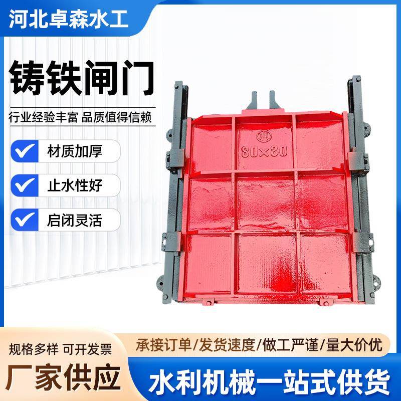 厂家直供单双向止水铸铁镶铜闸门螺杆启闭机闸门水利渠道闸门