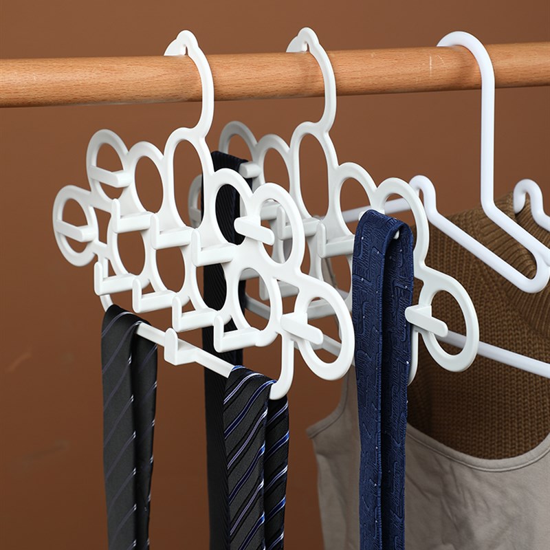 KM.53d0.日式领带架衣柜内领带皮带挂架多用衣架造型洞洞挂架 米