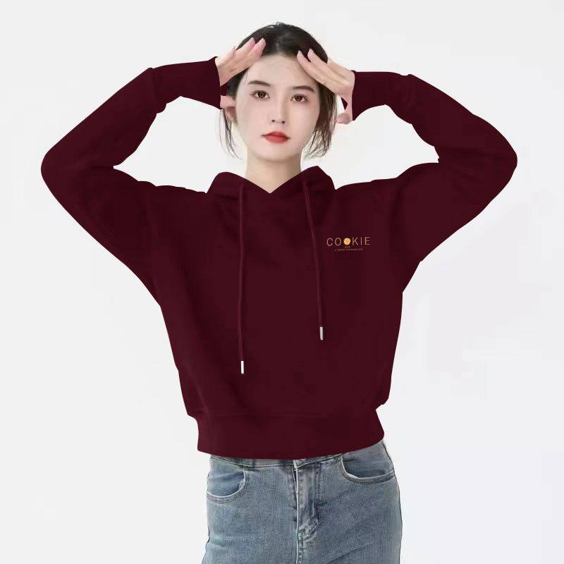 秋冬款加绒加厚连帽卫衣女韩版宽松小个子短款ins潮流长袖上衣女