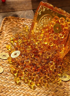 黄水晶日进斗金聚宝盆招财进宝客厅装饰业乔迁礼品