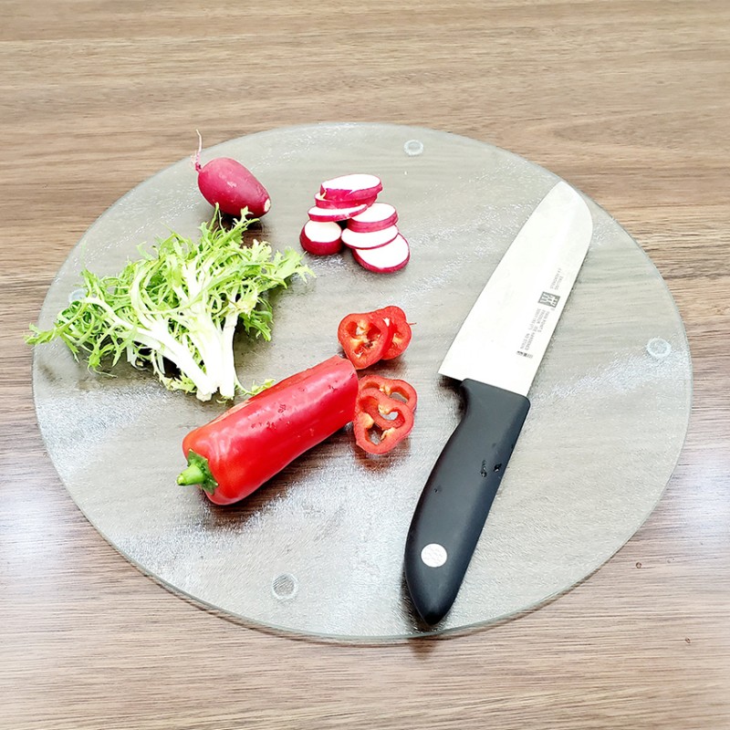 抗菌防霉双面食品级大中小号圆形透明钢化玻璃切菜板砧板面板案板