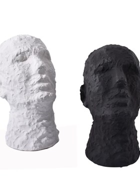 现代树脂黑白色物抽象创意雕塑艺术售楼处大堂软装饰品