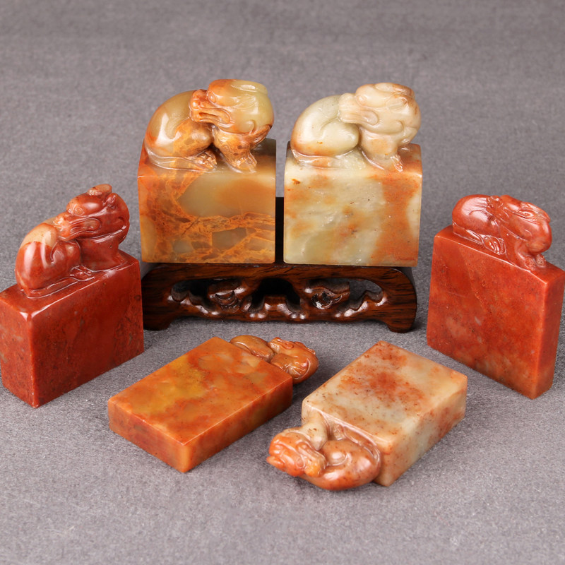 寿山石貔貅扁章篆刻印章石料练习书法书画姓名藏书闲章礼品印章料