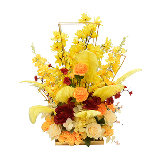 酒店酒吧台面装饰婚礼布置羽毛艺三柱桌仿真绢摆设