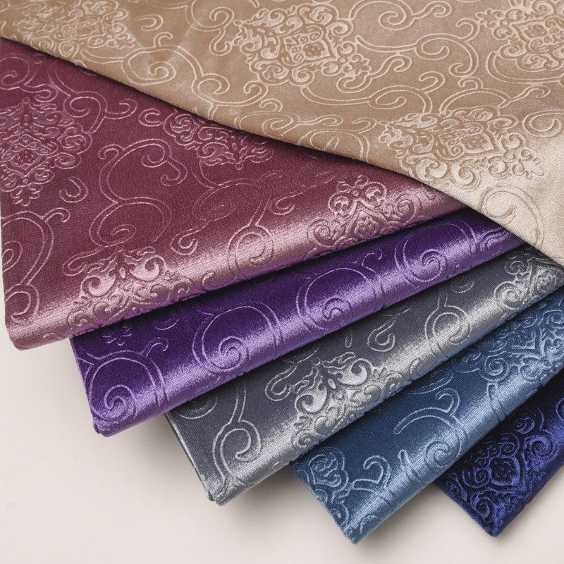 欧式沙发布料加厚压绒布面料软包背景坐垫抱枕布法兰绒布