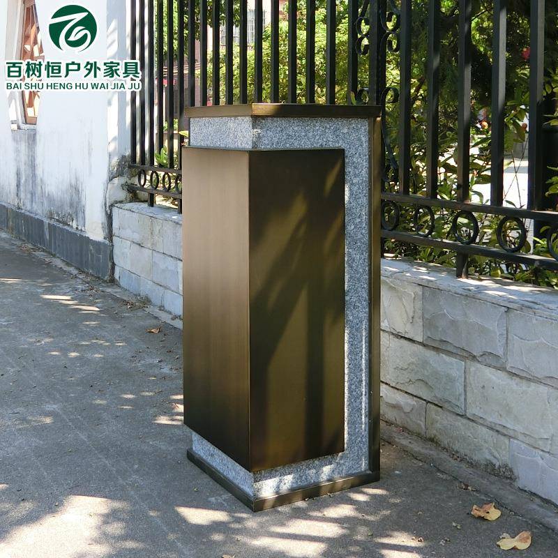 室外不锈钢垃圾桶户外酒店商业区小区金属分类垃圾箱大号果皮箱