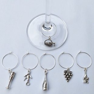 金属酒杯标记环镀银酒杯标签杯标识器酒会杯子区分器派对杯子识别