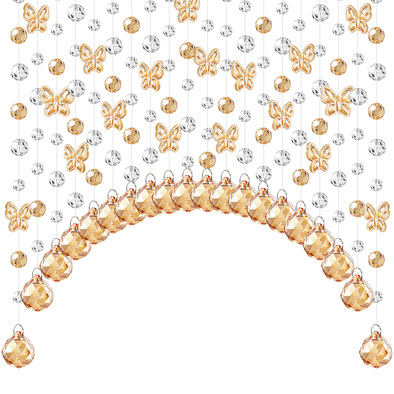 水晶帘子客厅隔断门帘珠帘卫生间新款玄关蝴蝶挂帘家用装饰网红帘