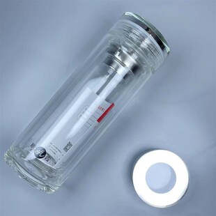 明霞3533双层水晶玻璃泡茶水杯子透明杯盖定制订做印字logo小礼品