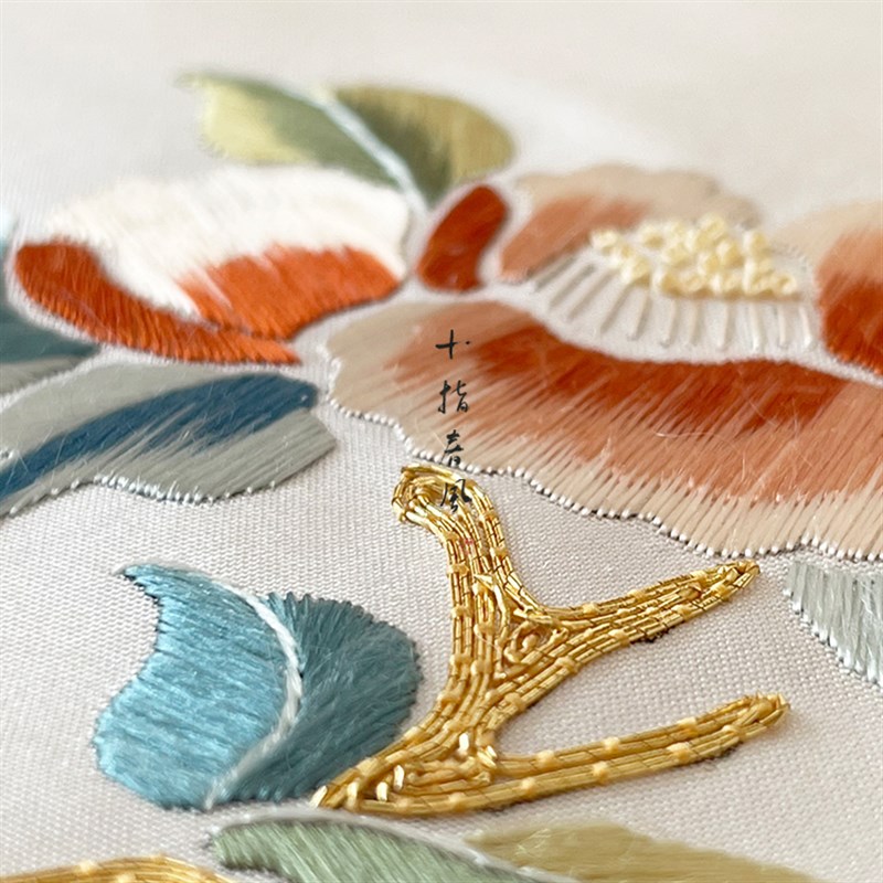 0基础带课程 入门级《初见山茶》diy真丝材料包 十指春风传统刺绣