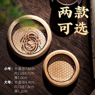 高端香薰炉檀香盘托楠竹香炉香座檀香架小祥云家用小众高级环香炉