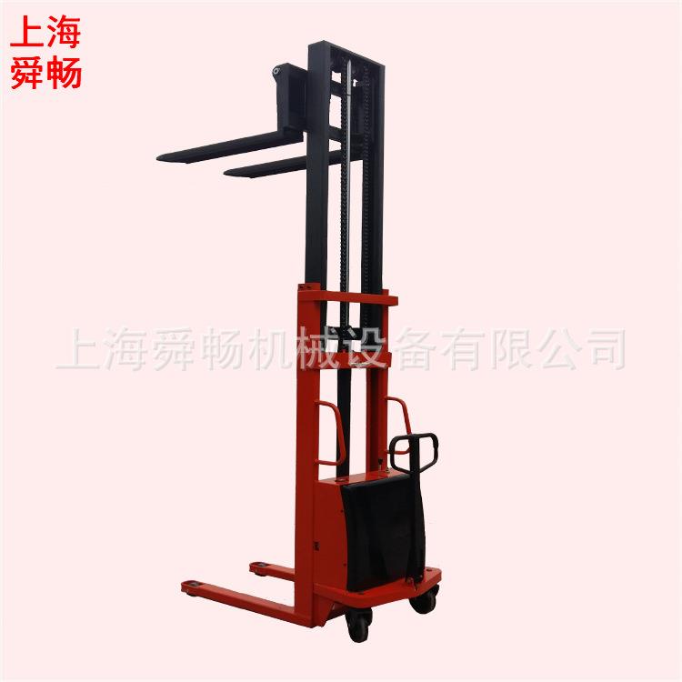 现货2T2.5M半电动升降叉车充电式液压升高车半自动升高铲车