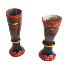 四川凉山彝族漆器牛角酒杯民间工艺品传统手工制作文玩