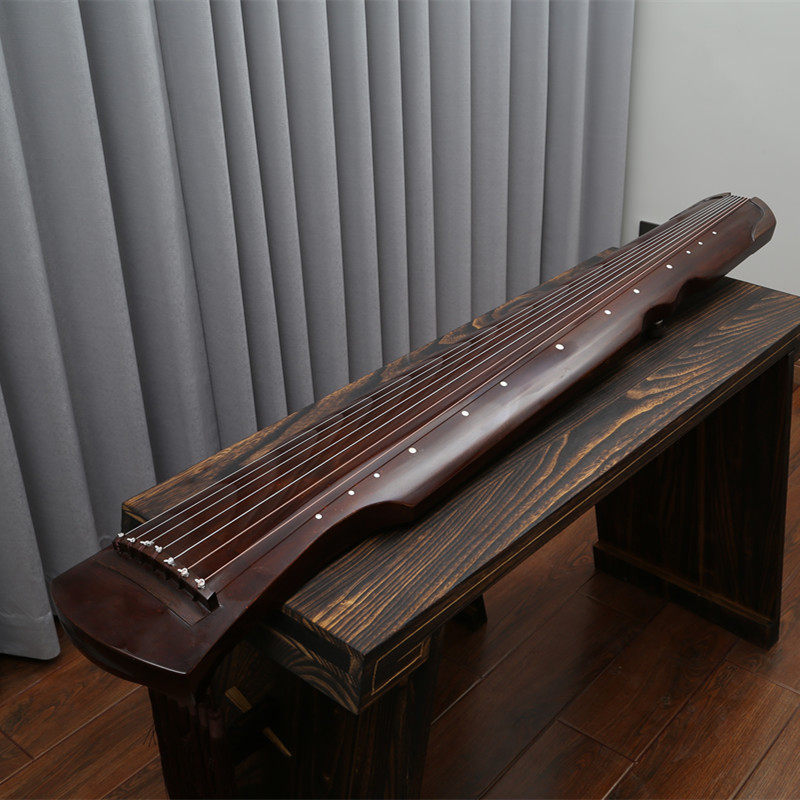 伏羲式演奏级老杉木古琴生漆手工蕉叶混沌仲尼初学桐木七弦琴桌凳