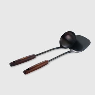 中福锅铲钛金镀钛木家用老式铁锅炒菜铲子汤勺炒勺