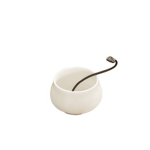 东意文房羊脂玉水盂铜水勺装复古砚台磨墨加水小号水丞练字送礼