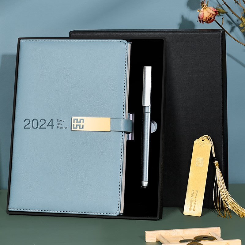 2024年日程本中国风周计划日历本每日计划表商务办公笔记本子A4时