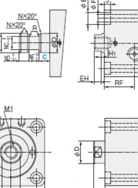 C-MCXSS-SD-32-ST40-C（10~150）-IN/IS/IT-N/F薄型油缸-方形替代