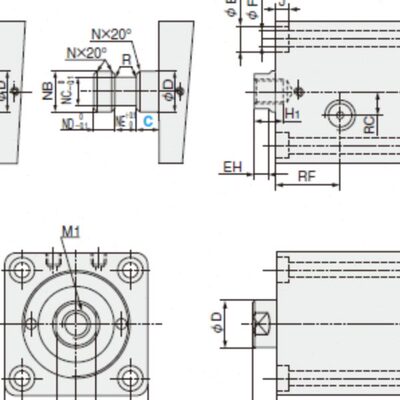 C-MCXSS-SD-32-ST40-C（10~150）-IN/IS/IT-N/F薄型油缸-方形替代