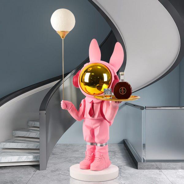 潮玩太空兔子宇航员托盘摆件家居夜灯装饰品客厅办公室电视柜玄关,家居饰品,落地摆件,淘宝优惠券,粉丝福利购,淘宝优惠卷