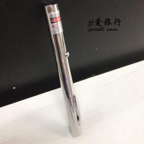 绿光红光激光开会上课教鞭售楼指星笔2节7号不锈钢银色杆定制LOGO