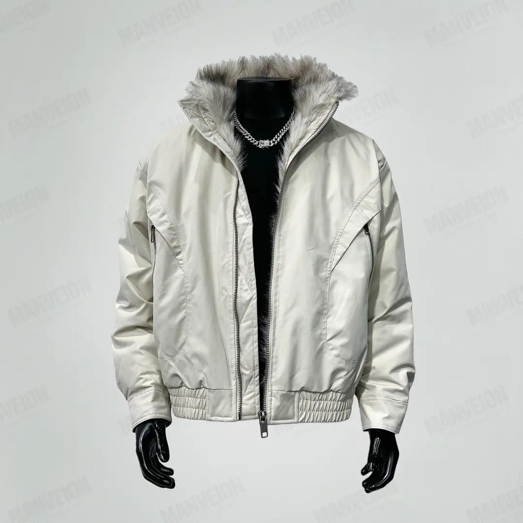 MANVEION幽灵哈灵顿座山雕夹克座山雕外套短款重工加绒加厚棉服男