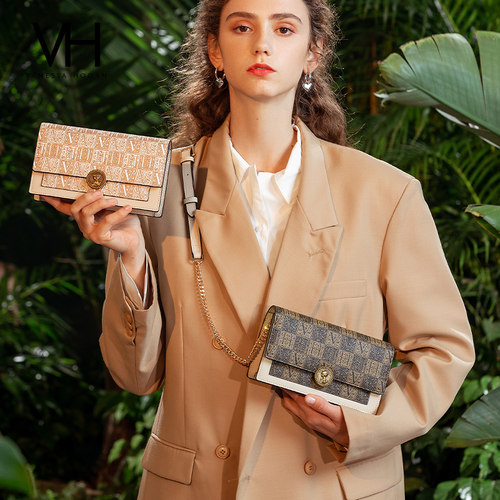 VANESSAHOGAN老花棋盘斜挎包