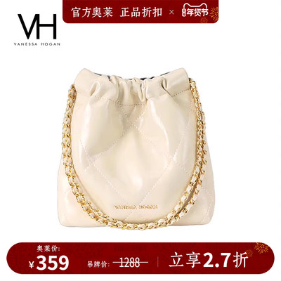 VH女包褶皱流浪包小号抽绳水桶包百搭斜挎小包包小众高级感单肩包