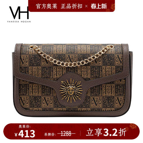 VH女包复古老花太阳神单肩斜挎包