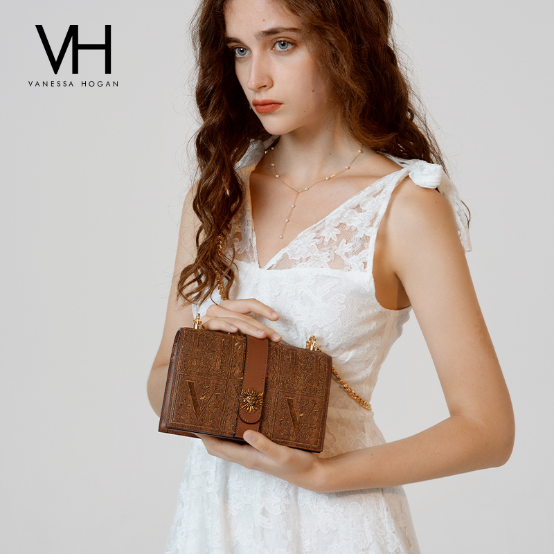 VH女包刺绣小方包太阳神单肩包