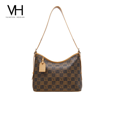 VH女包老花系列凯琳托特包精致简约大容量Hobo包包老钱风单肩包包