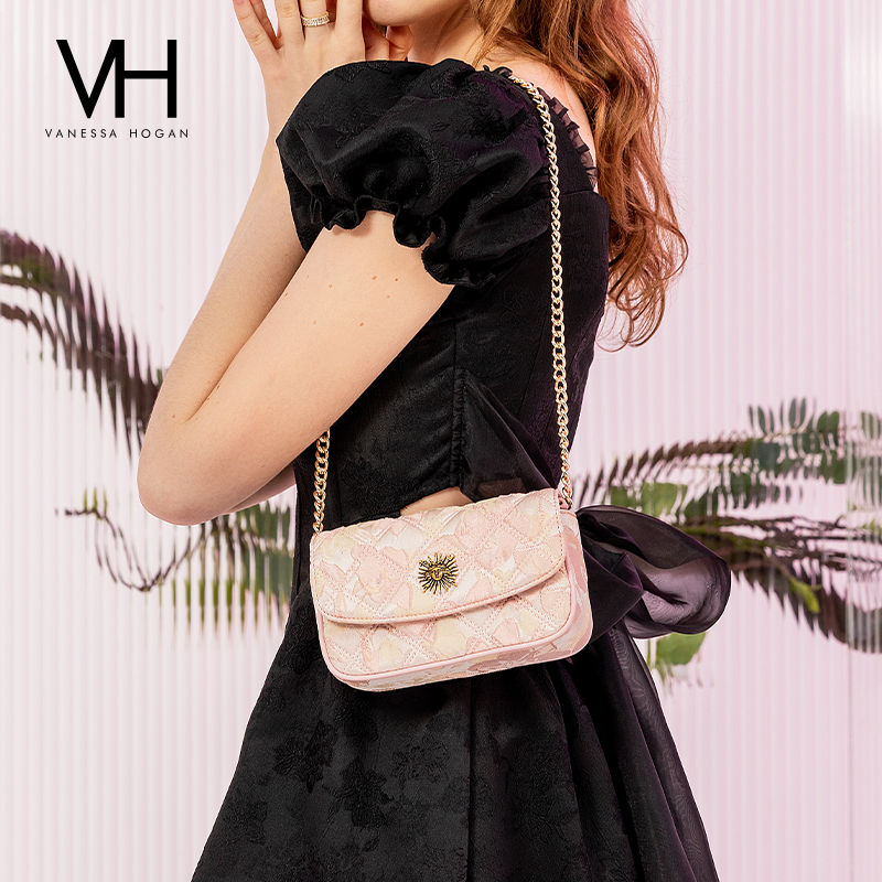 VH女包高定面料小香风菱格链条包