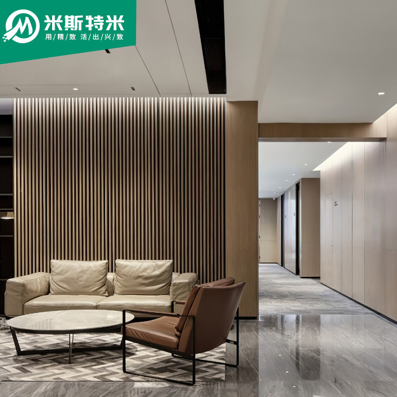 实木格栅板电视背景墙长城板客厅护墙板阳台吊顶生态木墙面