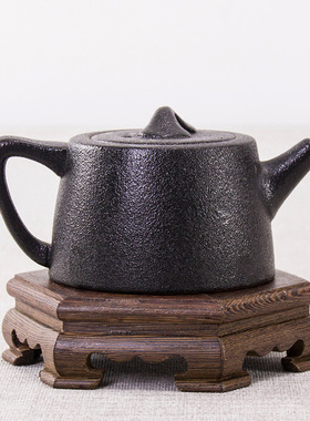 实木根雕鸡翅木六角形紫砂壶圆形盆架瓶工艺品文昌塔底座