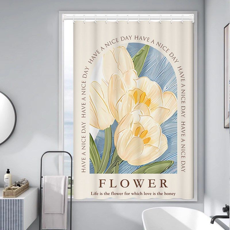 奶油风朵浴室防水窗帘厕所小窗户防走光防窥遮挡布帘,居家布艺,成品窗帘,淘宝优惠券,粉丝福利购,淘宝优惠卷