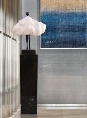 云朵雕塑酒店大堂售楼处客厅大型装置艺术橱物落地装饰