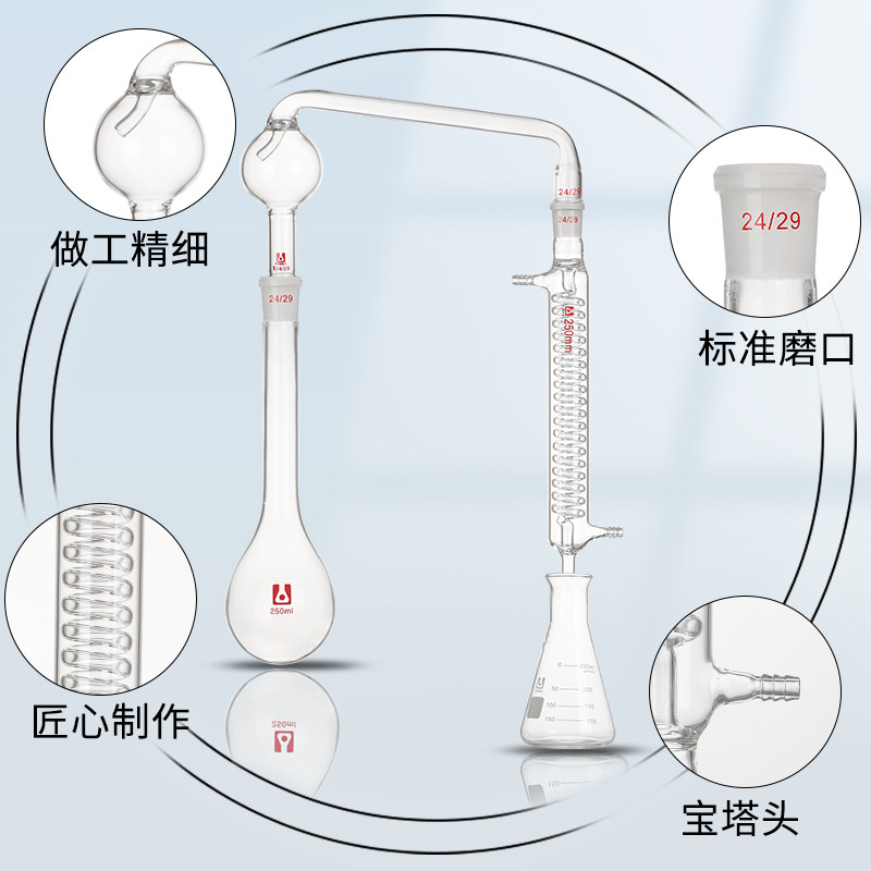 荣力普凯式常量定氮仪置凯氏氨氮蒸馏置凯氏烧瓶定氮仪球形直形蛇