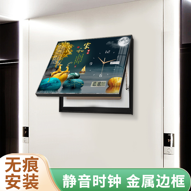 定制电表箱装饰画来图定做照片DIYF电表箱尺寸现代轻奢配电箱挂钟图片