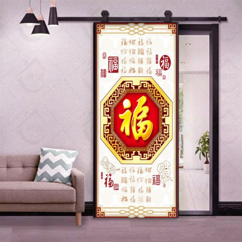 门纸整张立体自粘门画玄关防盗门门上饰画墙