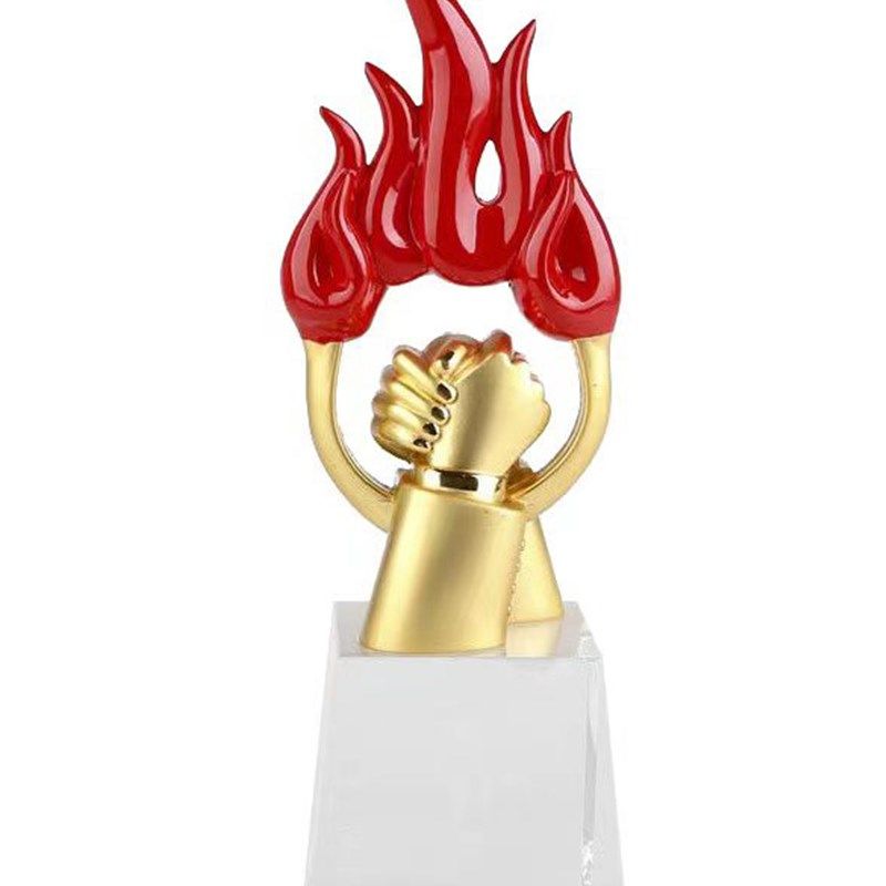 红色火炬创意火焰奖杯办公室客厅电视柜新房装饰招财幸运桌面,家居饰品,桌面摆件,淘宝优惠券,粉丝福利购,淘宝优惠卷