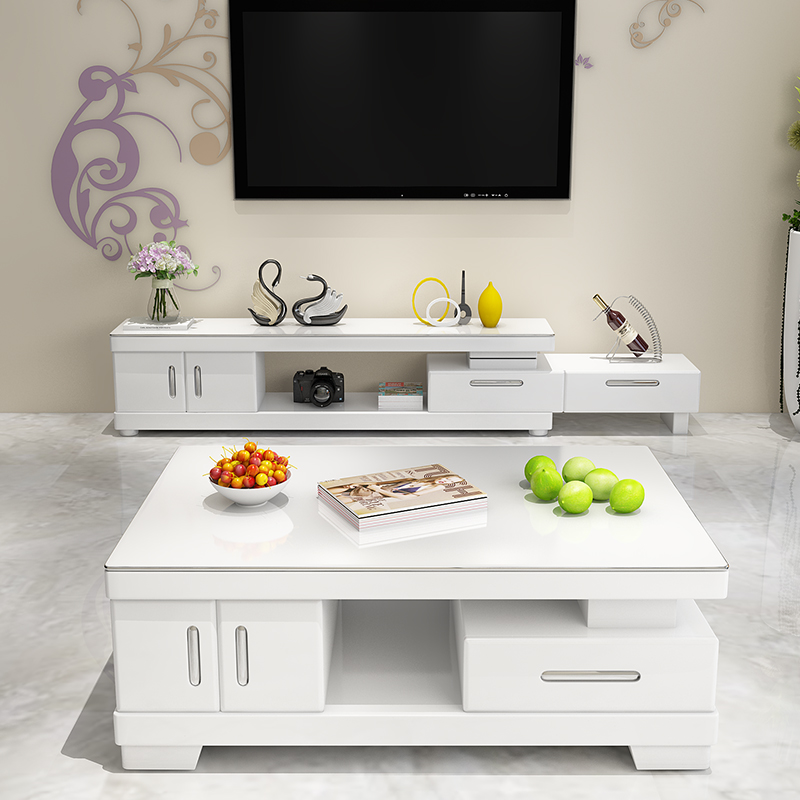 客厅茶几现代钢化玻璃茶几电视柜小户型烤漆茶几家具装