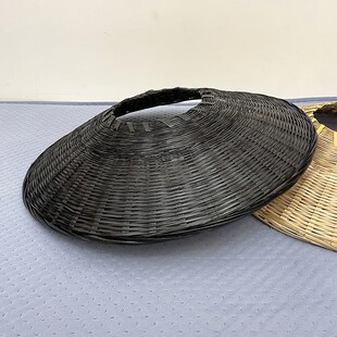 竹编古风武侠斗笠帽古风拍摄道具圆形帽做舞蹈表演道具精品手工