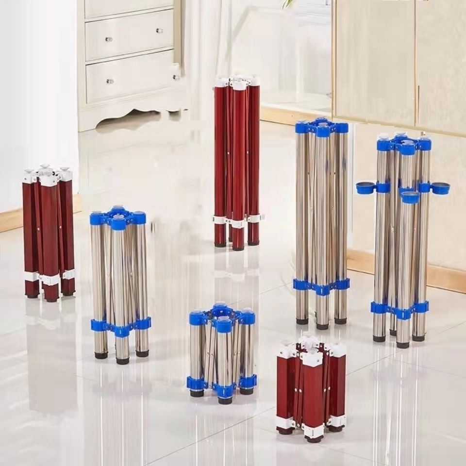 桌子脚架支撑架桌子腿支架桌腿伸缩不锈钢可折叠圆形餐桌四方长方